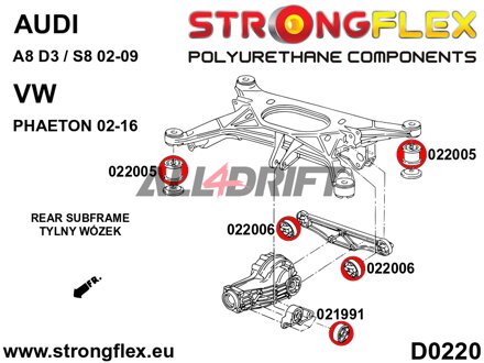 021991A Hátsó differenciálmű első tartó szilent SPORT Audi / VW