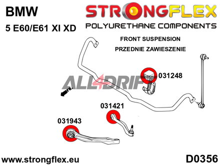 036249A Teljes poliuretán futómű szilent készlet SPORT BMW E6x