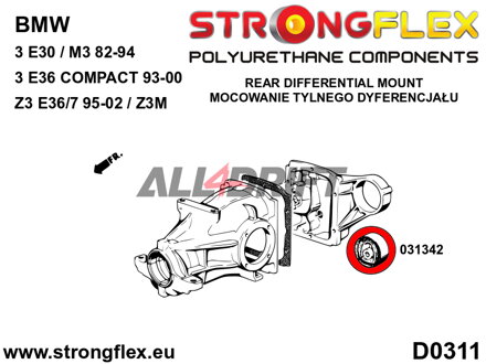 031342A Hátsó differenciálmű tartó szilent SPORT BMW E30 / E36 / Z3