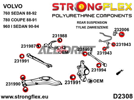 236213A Teljes futómű szilent készlet SPORT Volvo 760 / 780 / 960