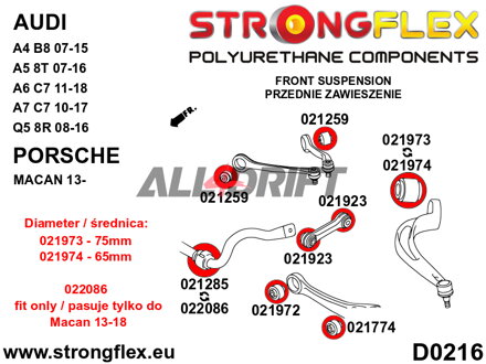 021285B Első stabilizátor szilent Audi / Lamborghini / Porsche / Seat / Škoda / VW