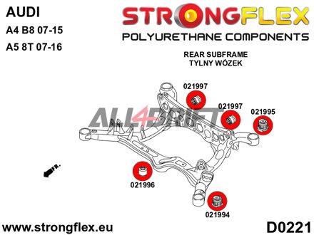 021996B Hátsó differenciálmű első tartó szilent Audi