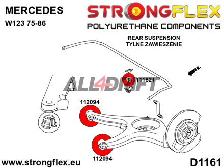112094A Hátsó lengőkar szilent SPORT - Mercedes W123 (76-86)