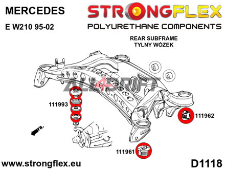 111993A Hátsó differenciálmű – első tartó szilent SPORT - Mercedes W140 (91-98)