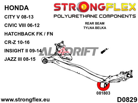 081803B Hátsó híd szilent (beam bush) - Honda VIII (06-12) Hatchback FK / FN