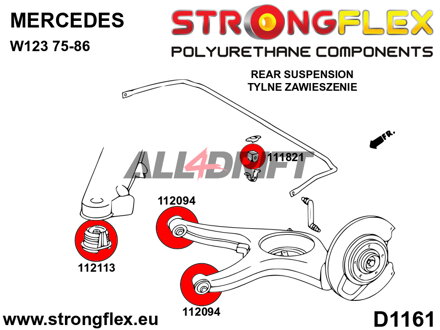 116300A Hátsó futómű szilent készlet SPORT - Mercedes W123 (76-86)