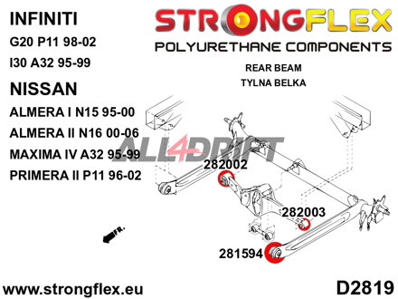 281594A Hátsó híd tartó szilent SPORT Infiniti / Nissan