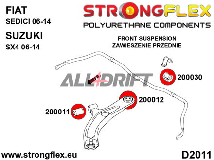 206171A Első futómű és hátsó torziós rúd szilent készlet SPORT Fiat / Suzuki