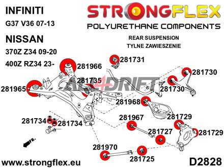 281730A Hátsó felső lengőkar szilent SPORT Infiniti / Nissan
