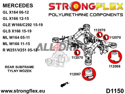 116295A Teljes poliuretán futómű szilent készlet SPORT - Mercedes X164 (06-12)