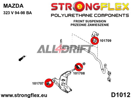 106185B Első futómű szilent készlet - Mazda 323F / Lantis / Astina (94-98) BA