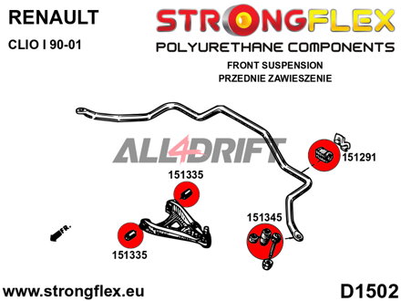 151345A Első stabilizátor külső tartó szilent SPORT - Renault Thalia I / Symbol (99-08)