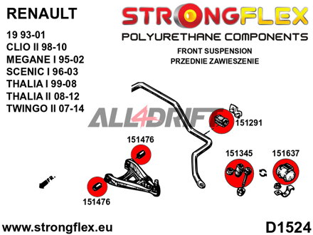 151637B Első stabilizátor külső szilent - Renault 19 (93-01)