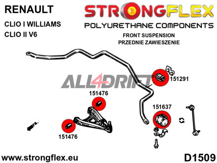 156080A Első futómű szilent készlet SPORT - Renault Williams (94-95)