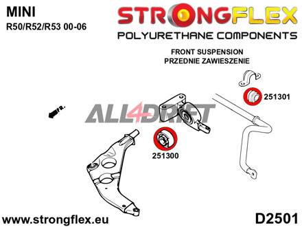 256202B Első futómű szilent készlet - Mini Mini R50/R52/R53 (00-06)