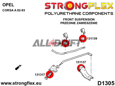 131137A Első lengőkar belső szilent SPORT Opel Corsa / Nova