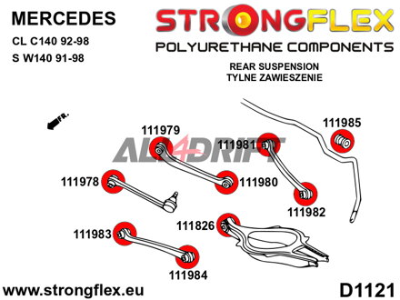 111826A Hátsó keresztlengőkar - belső szilent 51mm SPORT - Mercedes W209 (02-10)