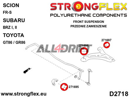 271697A Első alsó lengőkar hátsó szilent SPORT - Subaru I (12-21)